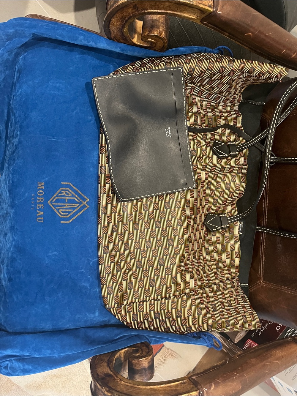 Maison Moreau XL Brown & Black Leather Tote